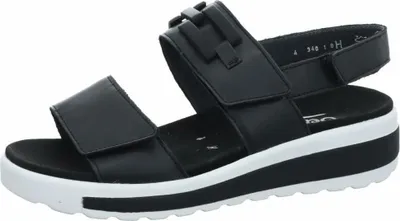 Produktbild von Semler Damen Keilsandalen Schwarz mit verstellbarem Klettverschluss und Plateausohle