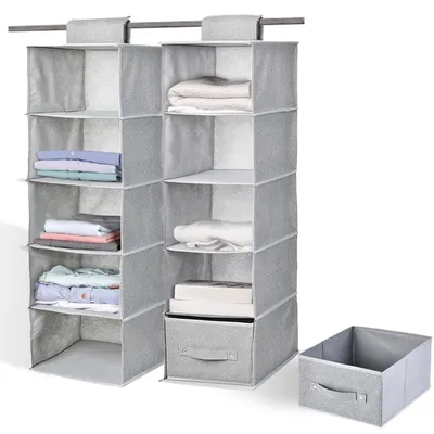 Zdjęcie produktu dla Omgoods - Organizer wiszący z 2 wyjmowanymi szufladami