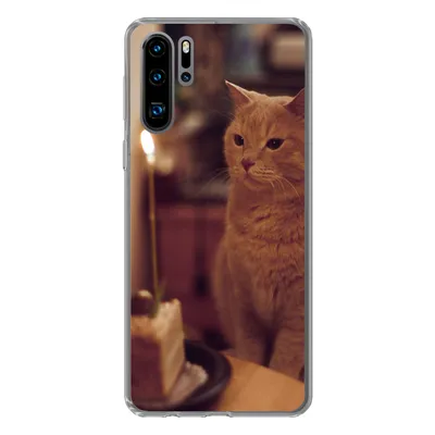 Produktbild von MuchoWow® Handyhülle Schutzhülle Hülle für Huawei P30 Pro Katze - Geburtstag - Kerze Silikon Softcase Handy Hülle - Schutzdeckel