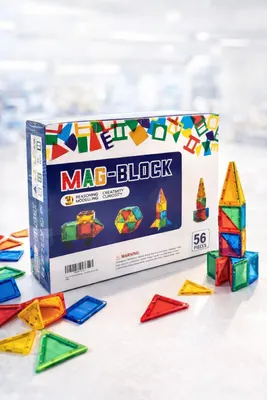 Produktbild von MAG-BLOCK Magnetbausteine Set – 56 Teile | Kreatives Lernspielzeug für Kinder ab 3 Jahren
