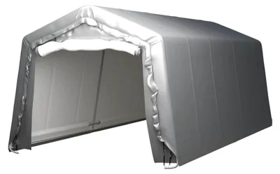 Produktbild von Lagerzelt UV-beständig Industriezelt Zelthalle Weidezelt Zeltgarage Foliengarage Unterstand Lagerhalle 300x600 cm Stahl Grau