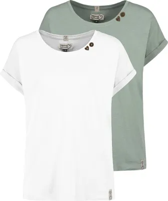 Produktbild von Sublevel Design T-Shirts im 2er-Pack mit Knopfdetails Umschlagärmeln Größe: XL