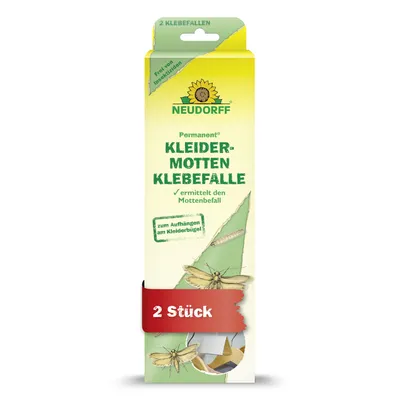 Produktbild von Neudorff Permanent KleidermottenKlebefalle 2 St. gegen Kleidermotten im Schrank - Pheromonfalle zur Befallskontrolle
