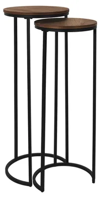 Produktbild von Home Deco Factory Beistelltisch - 2x Stuck - Holz - Metall - verschiedene Hohen