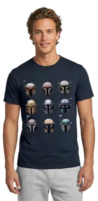 Produktbild von Star Wars: Mandalorian Mandalorianische Helme Männer T-Shirt, XL, Navy