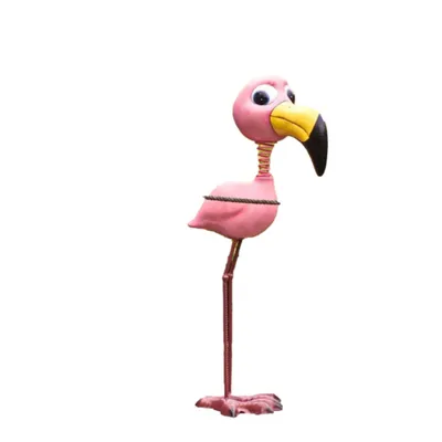 Produktbild von Schöner Flamingo, mittlere Figur für den Garten oder den Innenraum, aus Metall Neu, Tierfigur zur Dekoration 18010