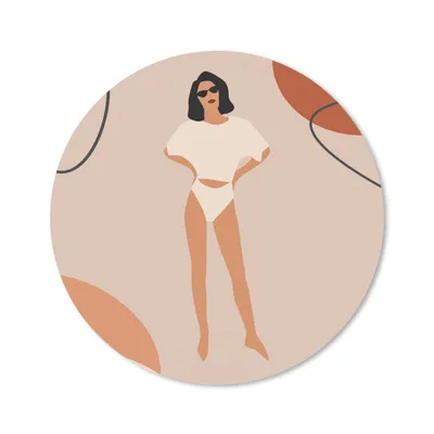 Produktbild von MuchoWow® Mauspad Mousepad Sommer - Frau - Abstrakt 30x30 cm - Mousepads - Maus Mat - Pad - Mausunterlage - Tischunterlage - Schreibtischmatten