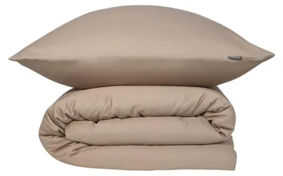 Produktbild von SCHIESSER Bettwäscheset Ella | Baumwollsatin | 2-teilig | Unifarben | 100% Baumwolle | Seidig glatt | YKK-Reißverschluss | 135x200 cm + 80x80 cm | Cappuccino