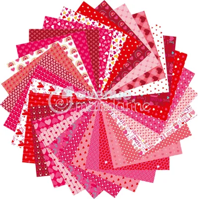 Image de Avenue Mandarine OR518C - paquet de 60 feuilles de papier origami, imprimées au recto et au verso, 20x20 cm, 70g + 1 feuille d'autocollants avec des yeux, 1 paquet, Love