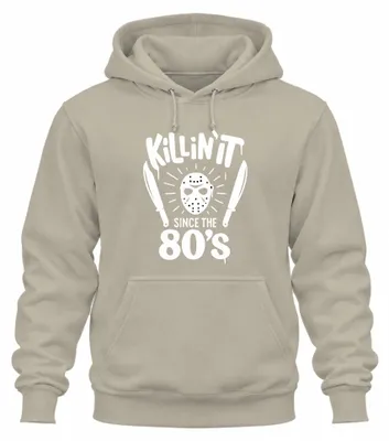Zdjęcie produktu dla Killin' It Since 80s Horror Slasher Mask Machete Halloween Uni Bluza z kapturem, Nature, M