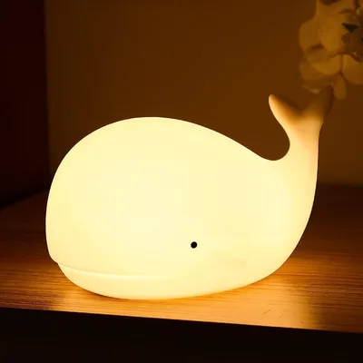 Produktbild von LED Nachtlicht, Silikon Birne Touch Nachtlampe, Schlaflicht, Schlafhilfe Stilllicht, Baby Nachtleuchte, 7 Farbe dimmbar, USB-Aufladbar