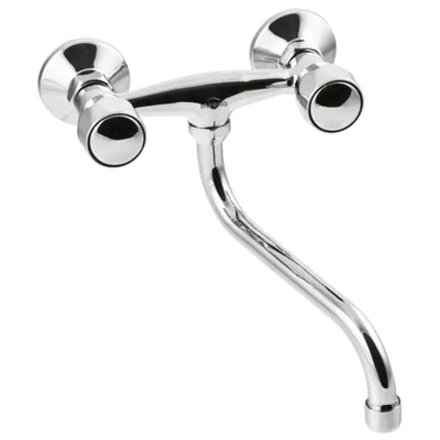 Immagine prodotto di Rubinetto a parete per acqua calda e fredda da cucina / bagno, monocomando cromato