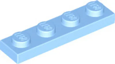 Produktbild von LEGO: 50 Stück Platte 1x4 in sehr hellem Blau