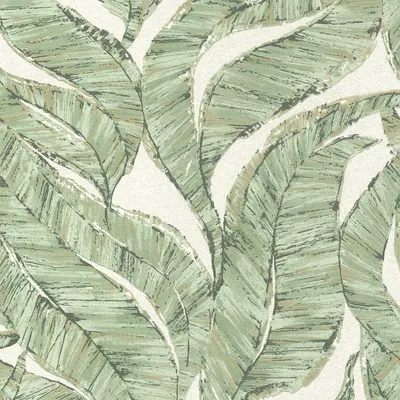 Produktbild von Rasch Vliestapete Welcome Home 653434 Botanical Dschungel Tapete 10.05 x 0.53 m Weiß Grün Wohnen Schlafen Küche Flur Ein
