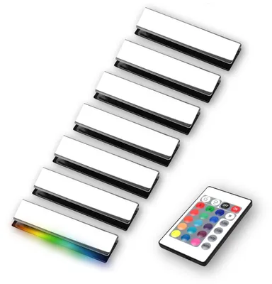 Produktbild von kalb | LED RGB Glaskantenbeleuchtung Vitrinenbeleuchtung Clip Glas 7er Set