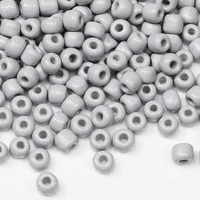 Image de Perles grises 6/0, 4 mm, pour la fabrication de bijoux, environ 100 g, environ 1 200 pièces