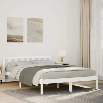 Image de Maison Exclusive - Lit en bois massif extra long sans matelas Blanc 140x220 Bois de pin