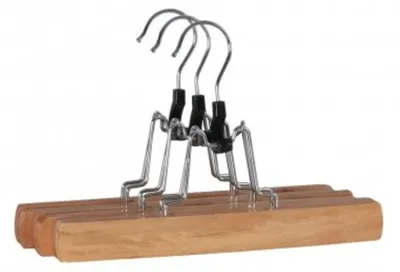 Produktbild von Hosenspanner aus Holz 3er Set - Kleiderbügel für Hosen & Röcke