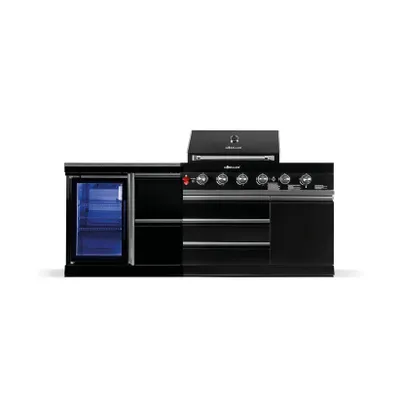 Produktbild von GORILLER® BLACKBACK S9 Outdoor-Küche, Gasgrill mit Kühlschrank, Edelstahl, Schwarz