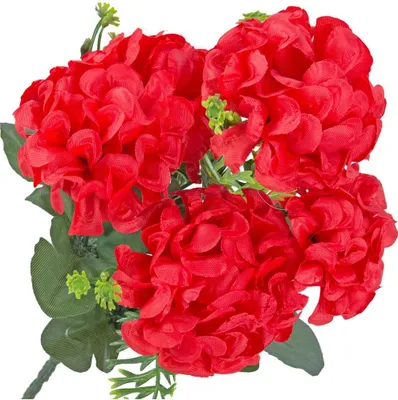 Produktbild von Dekolo Kunstblumen Blumensträuße Kunstpflanzen Chrysanthemen für den Friedhof Rot 30cm