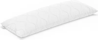 A white body pillow with a subtle wave pattern is shown on a white background.