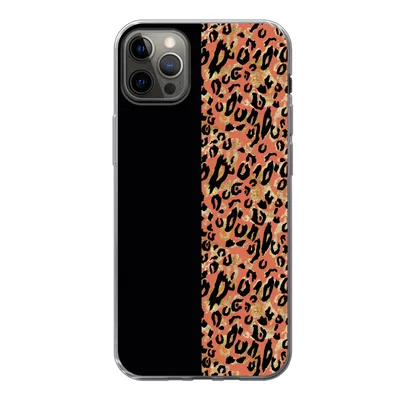 Produktbild von MuchoWow® Handyhülle Schutzhülle Hülle für iPhone 12 Pro Max Pantherdruck - Gold - Schwarz Silikon Softcase Handy Hülle - Hartschale