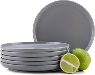 Obrázek produktu pro Konsimo sada talířů VICTO sada nádobí dezertní talíře 6 ks, šedá, keramika, půda, 20 cm