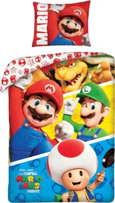 Productafbeelding van Super Mario Bros. film dekbedovertrek - Motief: "Hands Up 4" - 140x200 cm