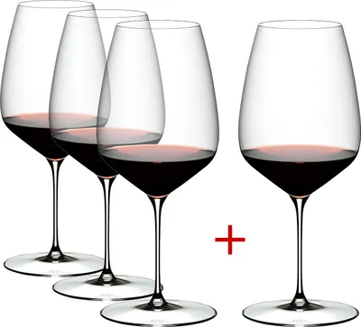 Produktbild von Riedel Veloce Cabernet Merlot, 4er Vorteilsset, Rotweinglas, Weinglas, Kristallglas, 829 ml, 5330/0