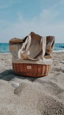 Obrázok produktu pre WikliBOX - Plážová taška z prútia, nákupná taška, tkaná, béžová