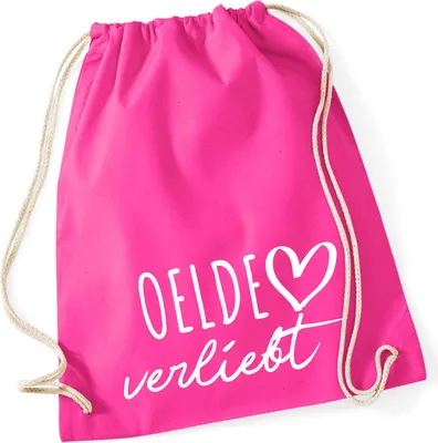 Produktbild von Huuraa Turnbeutel Oelde verliebt 12 Liter Fuchsia Baumwolle Rucksack Geschenkidee