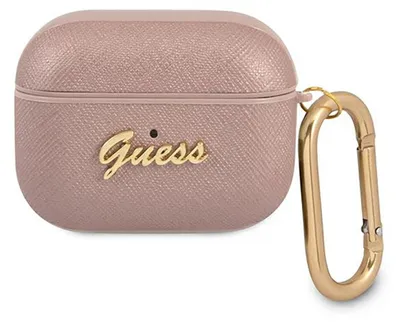 Immagine prodotto di Guess Guapsasmp Coperchio per Airpods Pro rosa/rosa Saffiano Script Metal Collection
