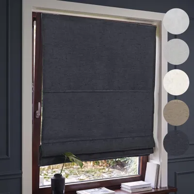 Produktbild von Rollo Raffrollo Ivora Premium 80x130cm Anthrazit Vollverdunkelnd VICTORIA M