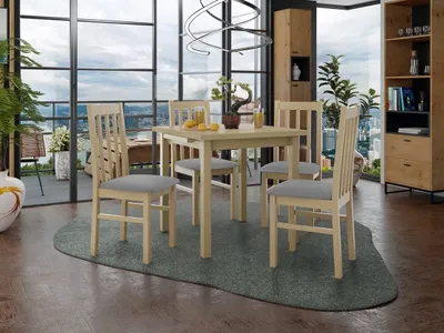 Image de Table à manger extensible 80 cm avec 4 chaises ADELBITE 4 - chêne Sonoma / gris