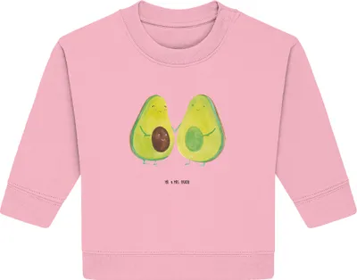 Produktbild von Mr. & Mrs. Panda Organic Baby Pullover Avocado Pärchen 6. - 12. Monat - Baumwolle Pink - Geschenk, Avocados, Hochzeit, Bullover, Liebe