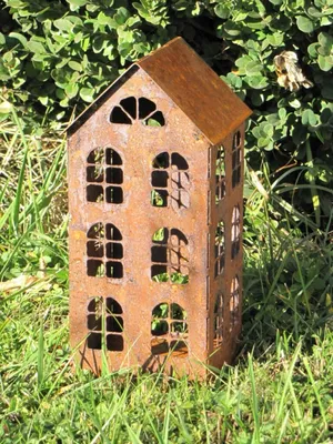 Produktbild von Edelrost Windlicht Haus, 3 Größen Windlicht Haus - 30 cm