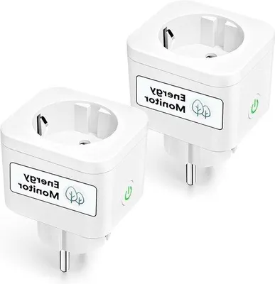 Immagine prodotto di Presa intelligente con misurazione del consumo energetico 16 A, Bluetooth, Wi-Fi, timer, comando vocale, misuratore di consumo per balcone, compatibile con Alexa e Google Home, set da 2 pezzi