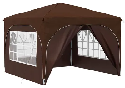 Image de Tente de réception pliable vidaXL 290 x 290 x 245 cm, marron