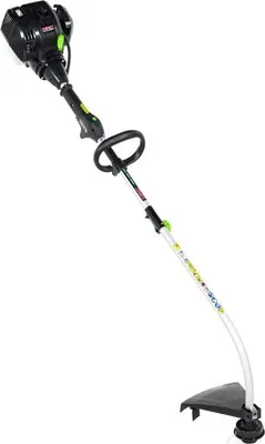 A gas-powered string trimmer is shown against a white background.