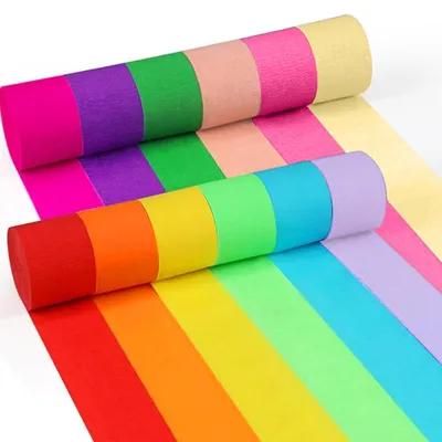 Krepppapier 12 Rollen, bunt, 300 m, 4,5 cm x 25 m, Party-Deko