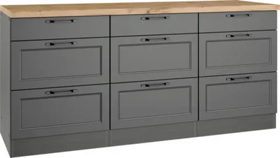 Produktbild von Held Möbel Auszugunterschrank Lübeck BxTxH 180 x 60 x 86 cm grau matt zerlegt 466.1.6331