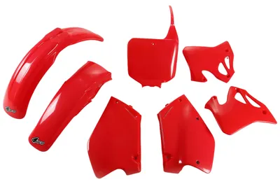 Obrázek produktu pro Sada krytů UFO PLAST, 7dílná sada plastových krytů pro Honda CR R 125 ccm, rok výroby 1995–1997, barva: červená, OEM 92–99