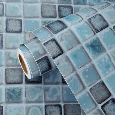 Obrázek produktu pro Samolepicí tapeta modrá 40 cm x 300 cm - voděodolná, dekorační fólie, fólie na nábytek, kuchyňská fólie, tapeta, fólie na obklady a dlažbu