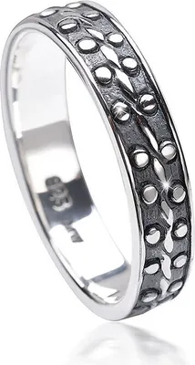 Produktbild von MATERIA Damen Ring filigran 925 Sterling Silber antik dünn gepunktet #SR-114