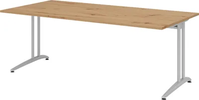 Produktbild von bümö Schreibtisch Serie-B - Nachbildung: Asteiche, Größe: 200 x 100 cm