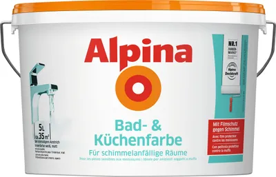 Produktbild von Alpina Bad- & Küchenfarbe 5 Liter weiß matt