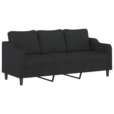 Zdjęcie produktu dla vidaXL 3-osobowa sofa czarna 180 cm tkanina