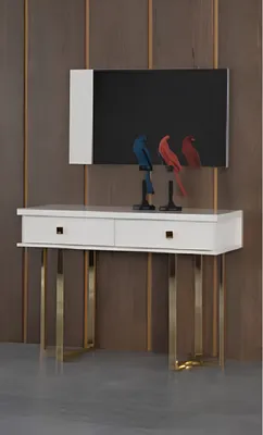 Immagine prodotto di Tavolino da toilette Tavolino da toilette bianco Tavolino per cosmetici Consolle in legno