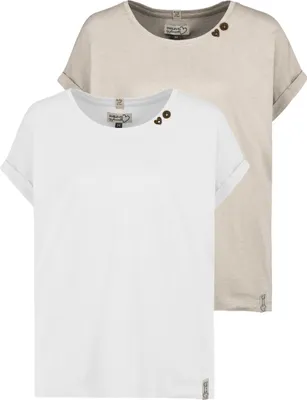 Produktbild von Sublevel T-Shirt 2er Set mit Rundhals Knöpfen bequem Größe: L