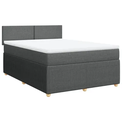Produktbild von Boxspringbett mit Matratze Dunkelgrau 140x200 cm Stoff